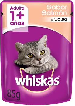 Imagen de Whiskas Sobrecito Gato Adulto sabor Salmón en Salsa 12 x 85g