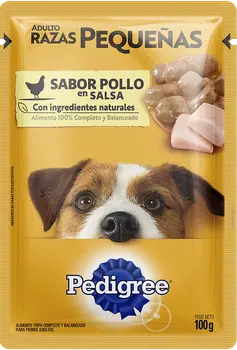 Imagen de Pedigree Sobres Perro Adulto de Raza Pequeña En Salsa Sabor Pollo 12 x 100g