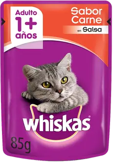 Foto de Whiskas Sobrecito Gato Adulto sabor Carne en Salsa 12 x 85g