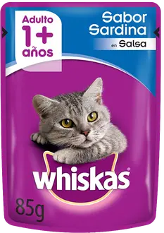 Foto de Whiskas Sobrecito Gato Adulto sabor Sardina en Salsa 12 x 85g